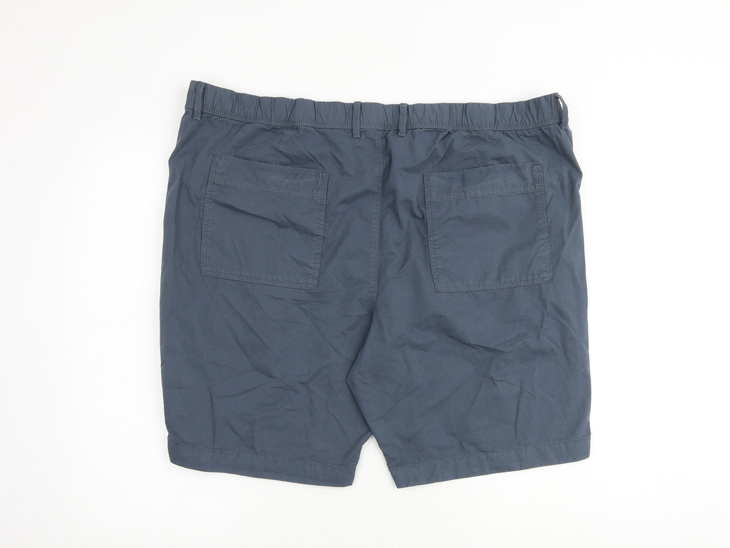 Marks and Spencer Mens Blue Cotton Cargo Shorts Size 44 in L10 in Regular Zip