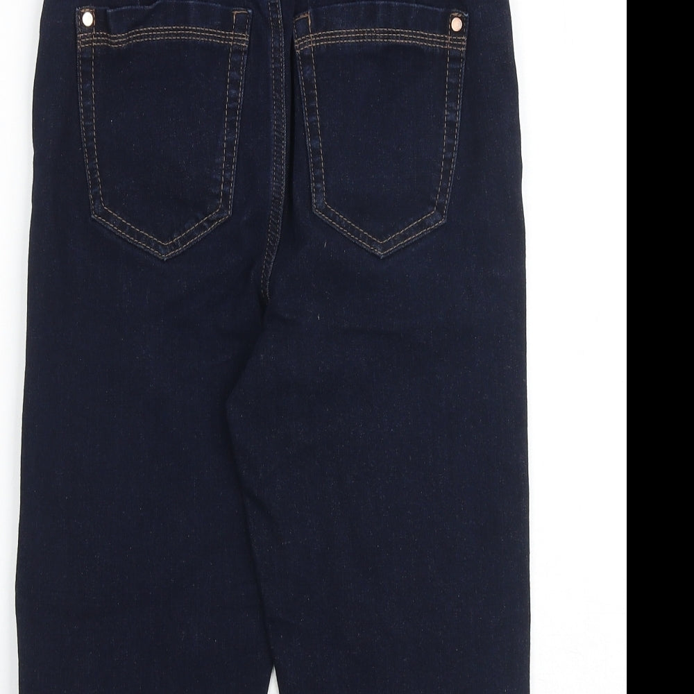 Marks and Spencer Womens Blue Cotton Biker Shorts Size 6 L13 in Regular Zip