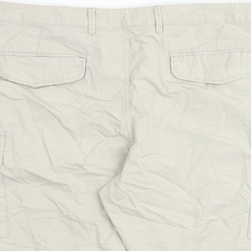 Marks and Spencer Mens Beige Cotton Cargo Shorts Size 44 in L10 in Regular Zip