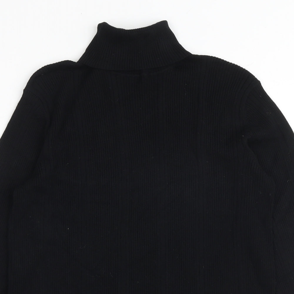 Marks and Spencer Womens Black Roll Neck Viscose Pullover Jumper Size 10