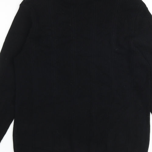 Marks and Spencer Womens Black Roll Neck Viscose Pullover Jumper Size 10
