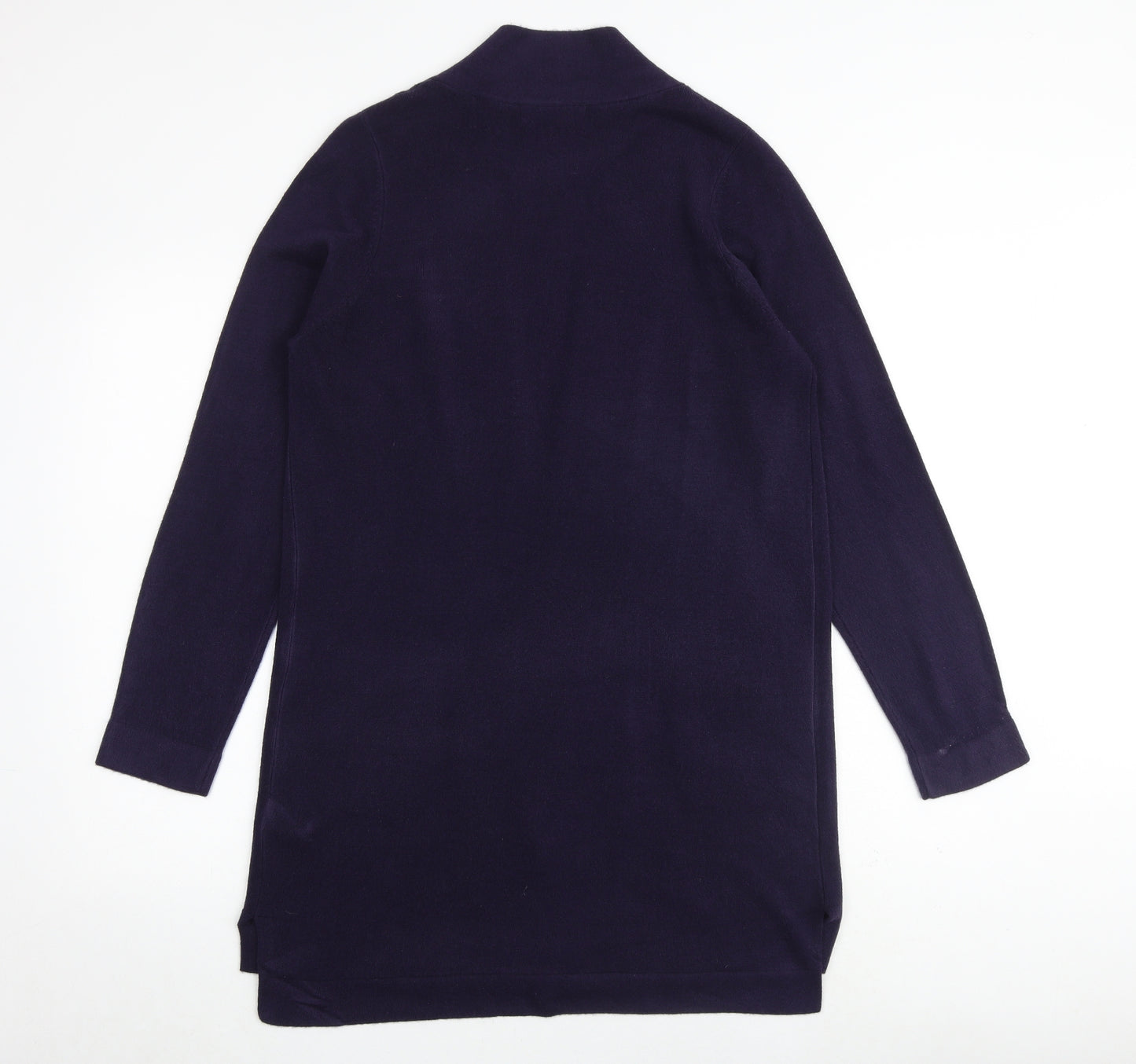 Marks and Spencer Womens Purple Collared Acrylic Cardigan Jumper Size 16