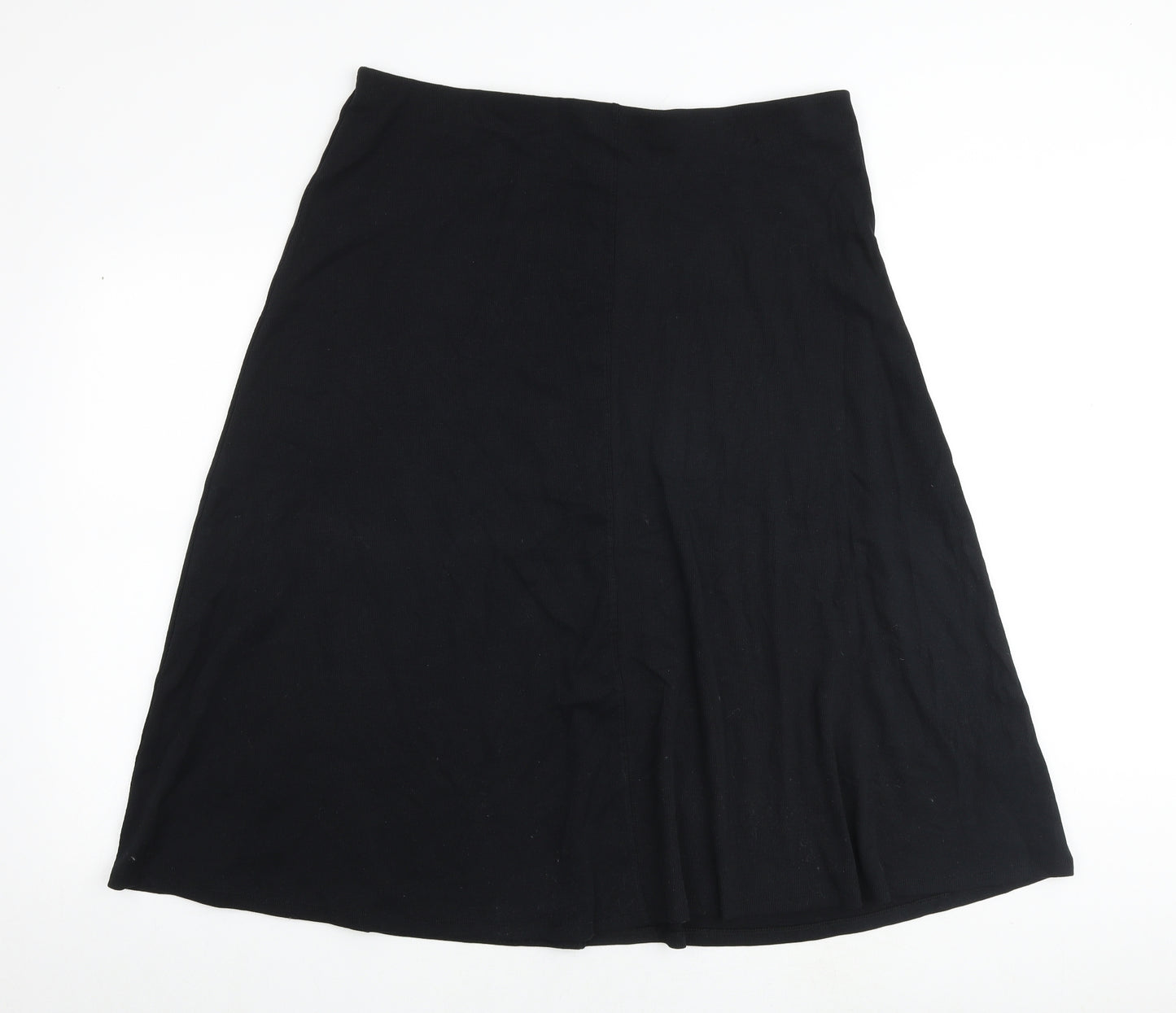 Marks and Spencer Womens Black Cotton Flare Skirt Size 18