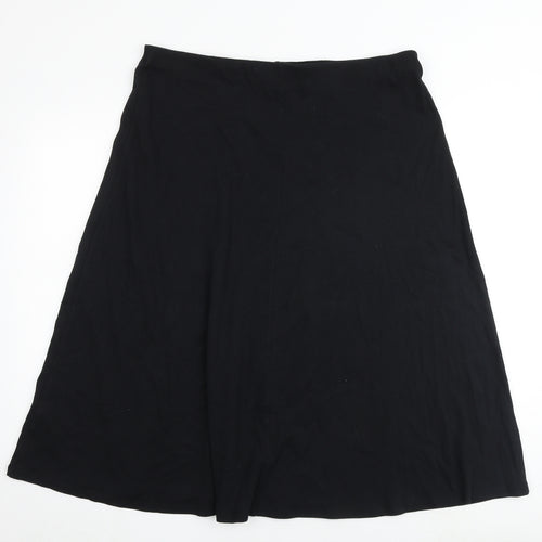 Marks and Spencer Womens Black Cotton Flare Skirt Size 18