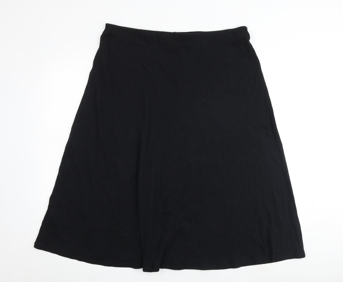 Marks and Spencer Womens Black Cotton Flare Skirt Size 18