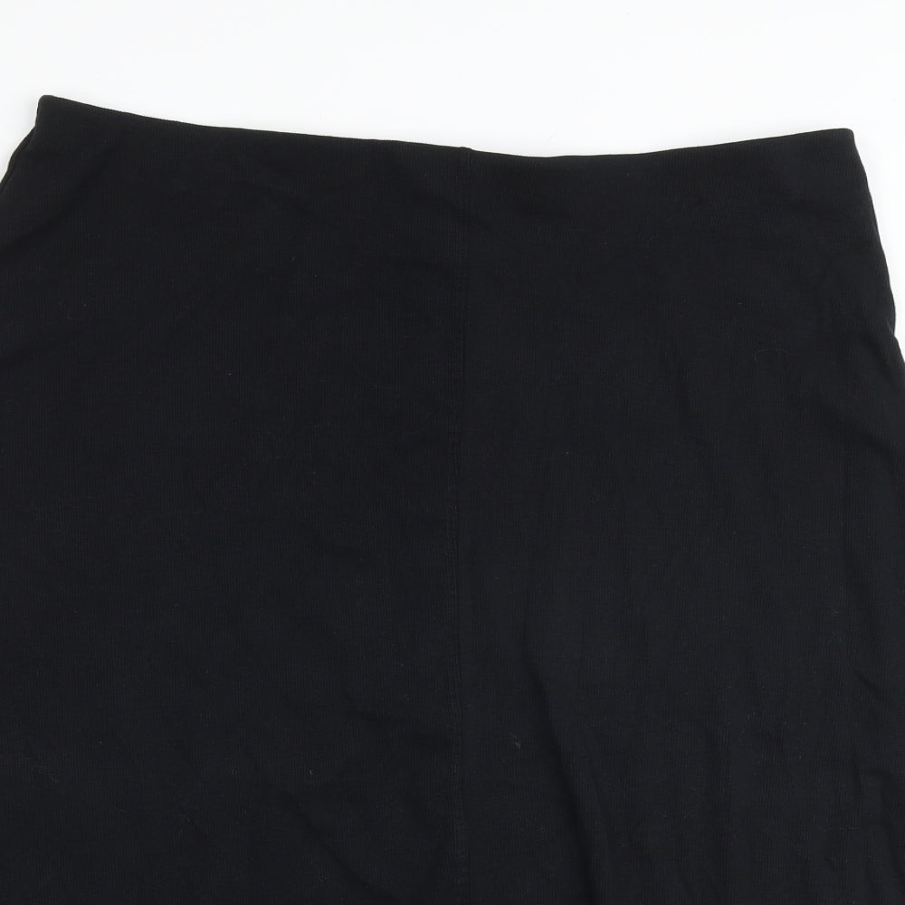 Marks and Spencer Womens Black Cotton Flare Skirt Size 18