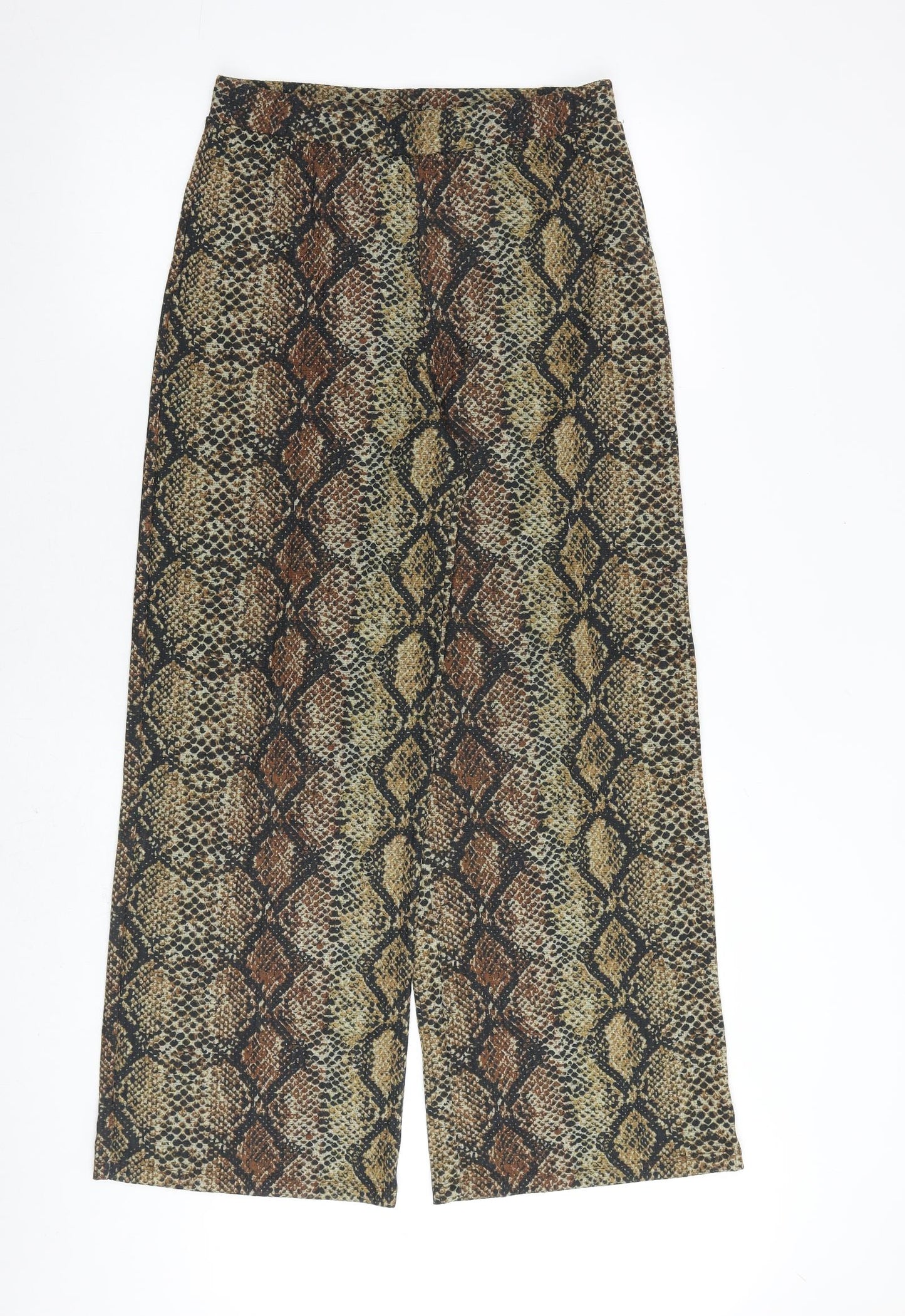 Zara Womens Multicoloured Animal Print Polyester Trousers Size M L30 in Regular