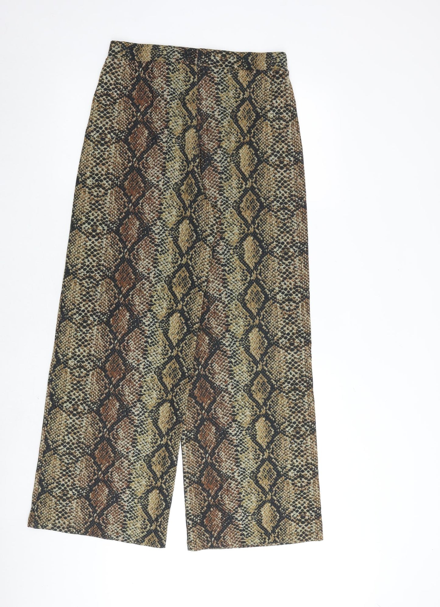Zara Womens Multicoloured Animal Print Polyester Trousers Size M L30 in Regular