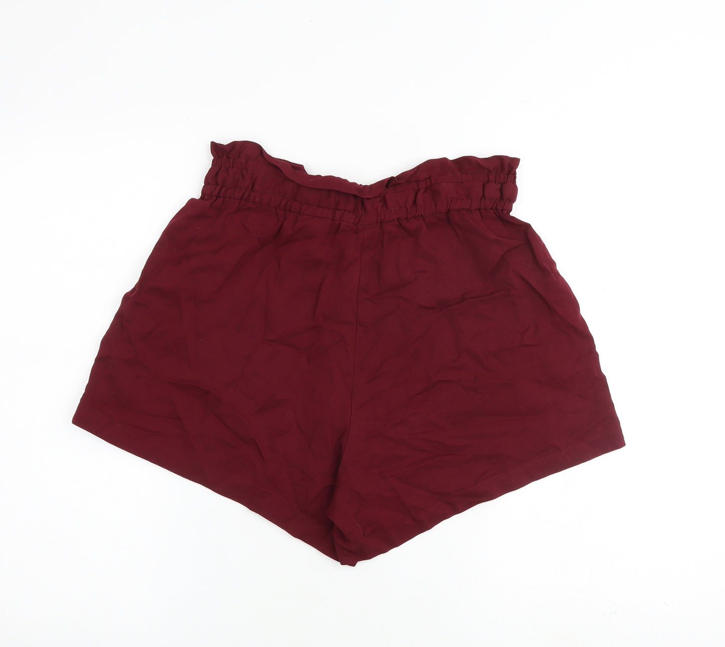 H&M Womens Red Lyocell Paperbag Shorts Size 10 L3 in Regular Tie