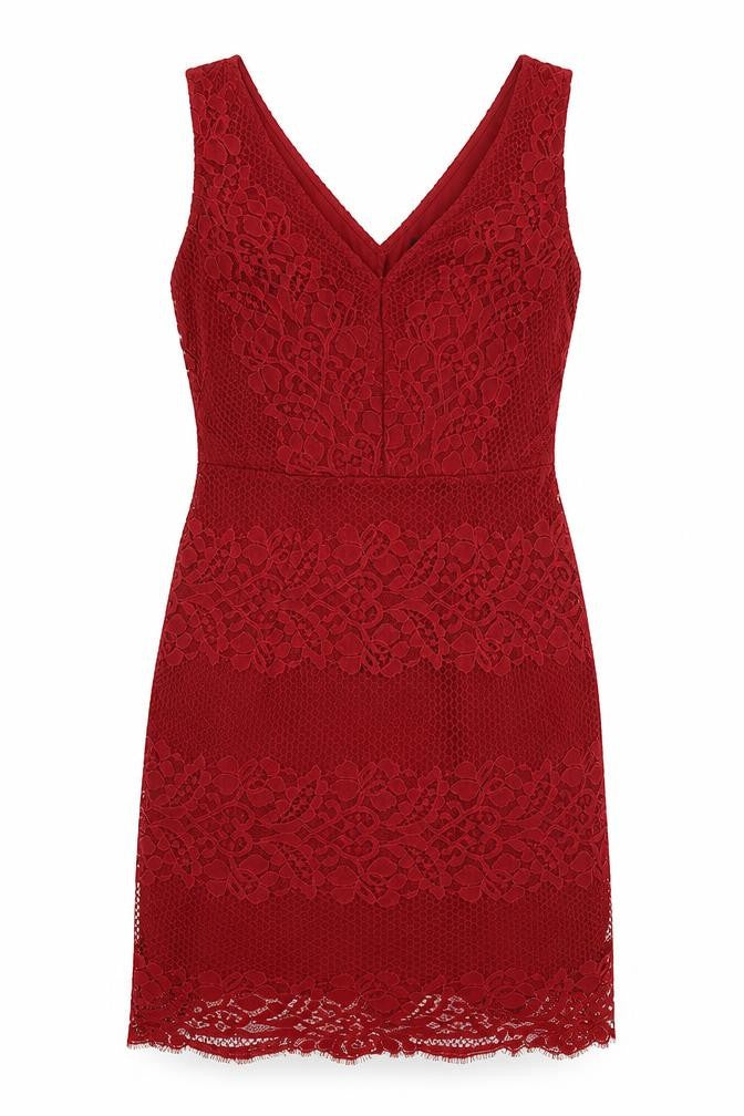 Front view of Next women’s red nylon a-line, size UK 8, v-neck zip