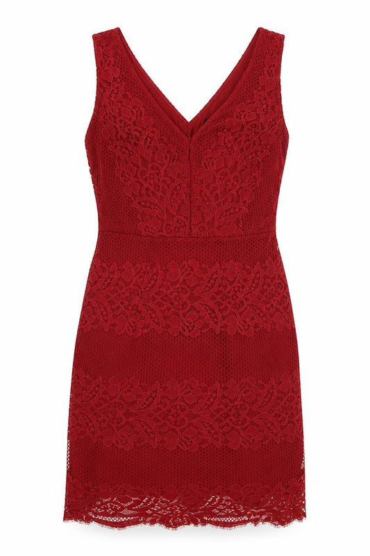 Front view of Next women’s red nylon a-line, size UK 8, v-neck zip