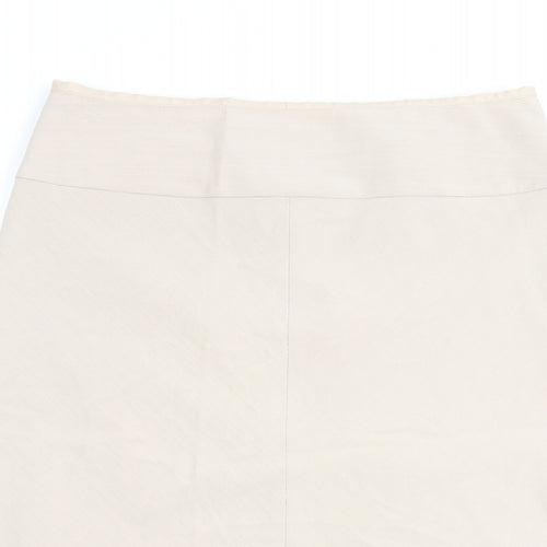 E-vie Womens Beige Polyester A-Line Skirt Size 12 Zip