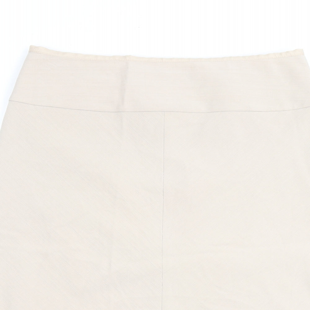 E-vie Womens Beige Polyester A-Line Skirt Size 12 Zip