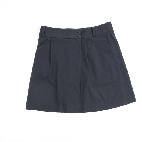 Gap Womens Grey Polyester A-Line Skirt Size 10 Button