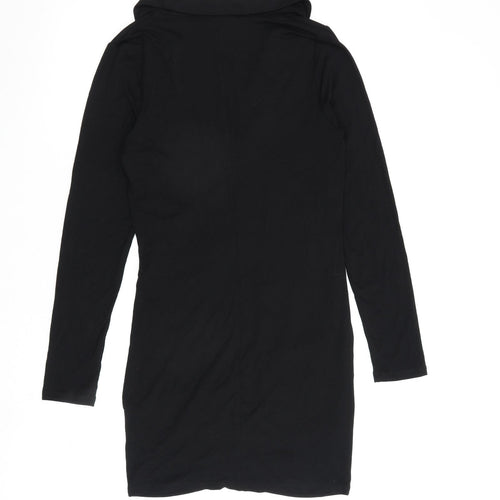 ASOS Womens Black Viscose A-Line Size 10 Collared Pullover