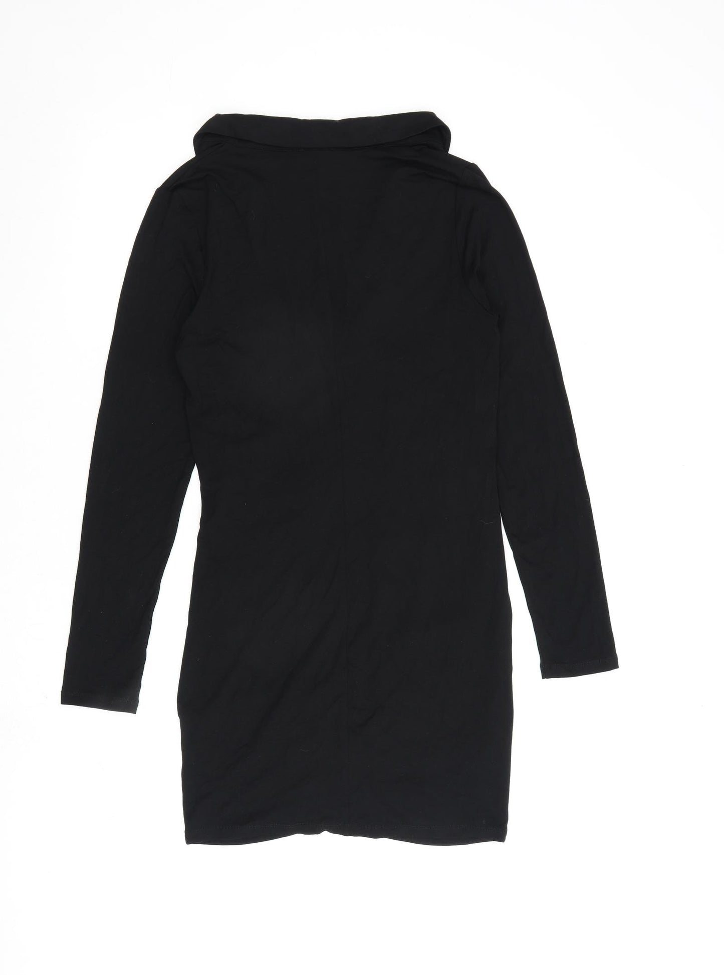 ASOS Womens Black Viscose A-Line Size 10 Collared Pullover