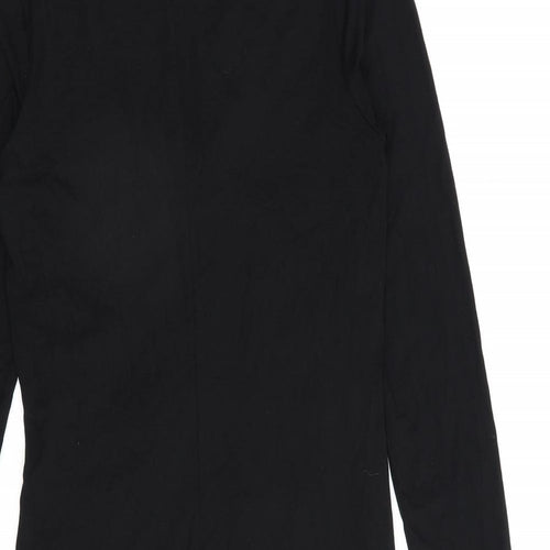 ASOS Womens Black Viscose A-Line Size 10 Collared Pullover