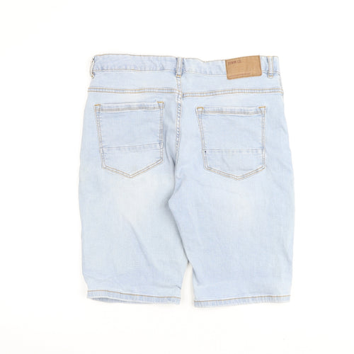 Denim & Co. Mens Blue Cotton Bermuda Shorts Size 34 in L10 in Regular Button