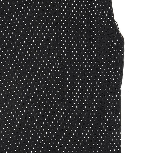 Roman Womens Black Polka Dot Viscose A-Line Size 14 V-Neck Pullover