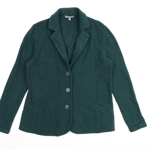 Laura Ashley Womens Green Jacket Coatigan Size 16 Button
