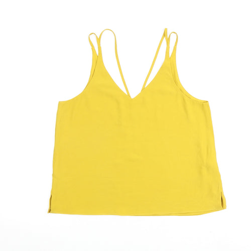 Topshop Womens Yellow Polyester Camisole Tank Size 12 V-Neck