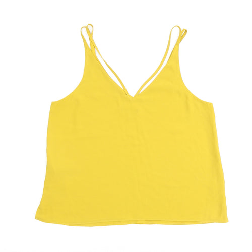Topshop Womens Yellow Polyester Camisole Tank Size 12 V-Neck