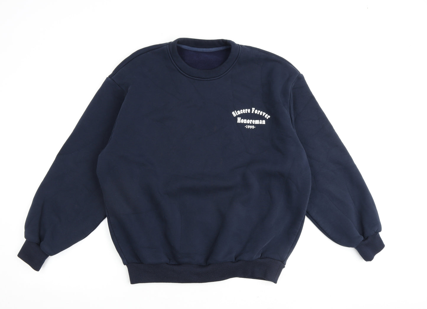 Honore Womens Blue Cotton Pullover Sweatshirt Size 12 Pullover