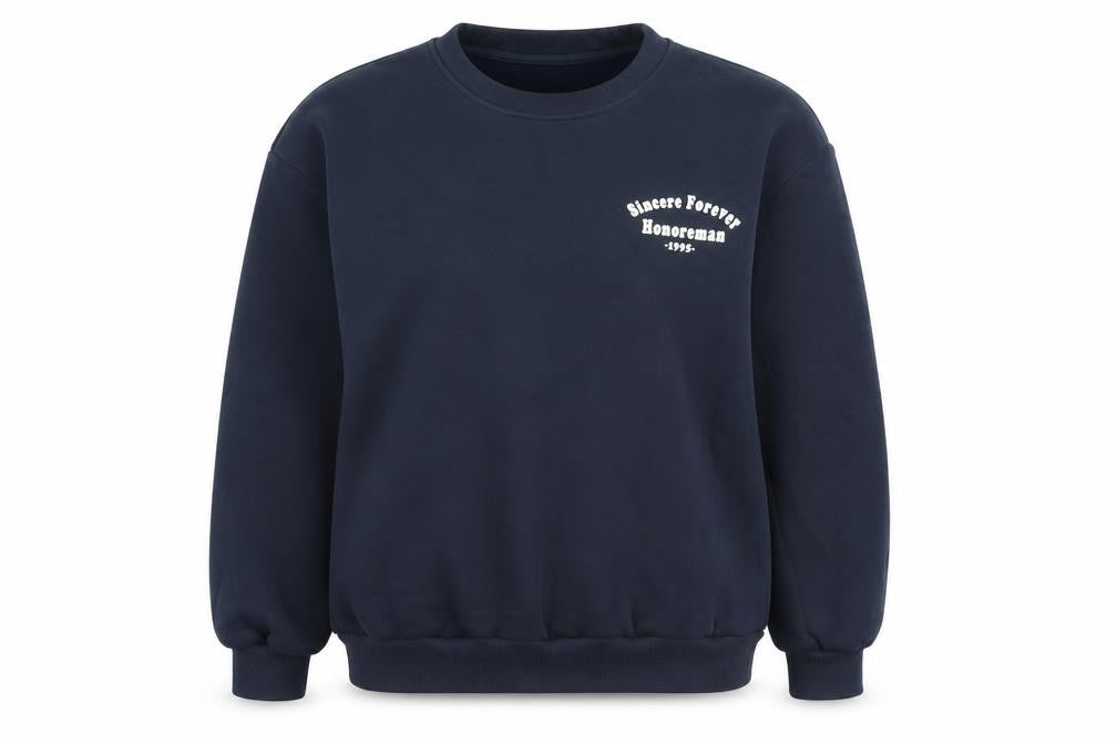 Honore Womens Blue Cotton Pullover Sweatshirt Size 12 Pullover