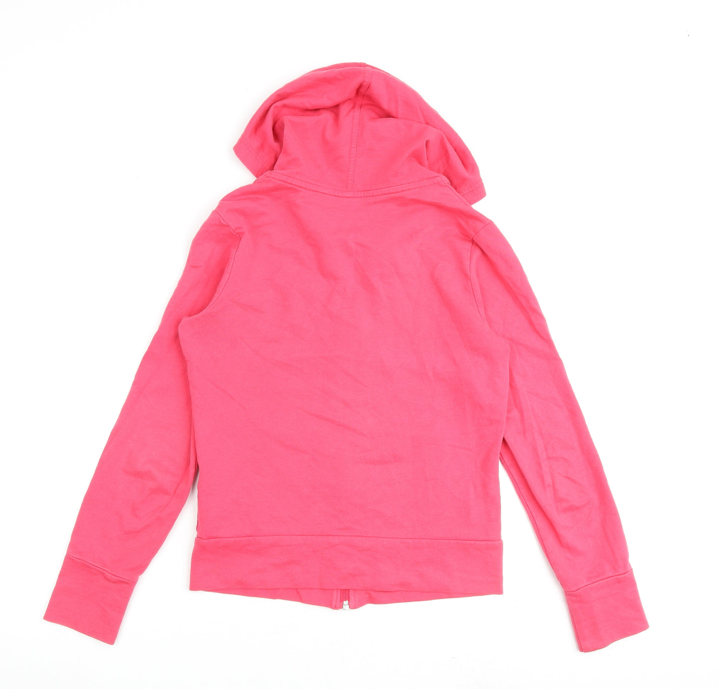 adidas Womens Pink Cotton Full Zip Hoodie Size 10 Zip