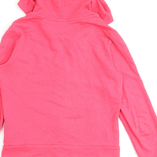 adidas Womens Pink Cotton Full Zip Hoodie Size 10 Zip