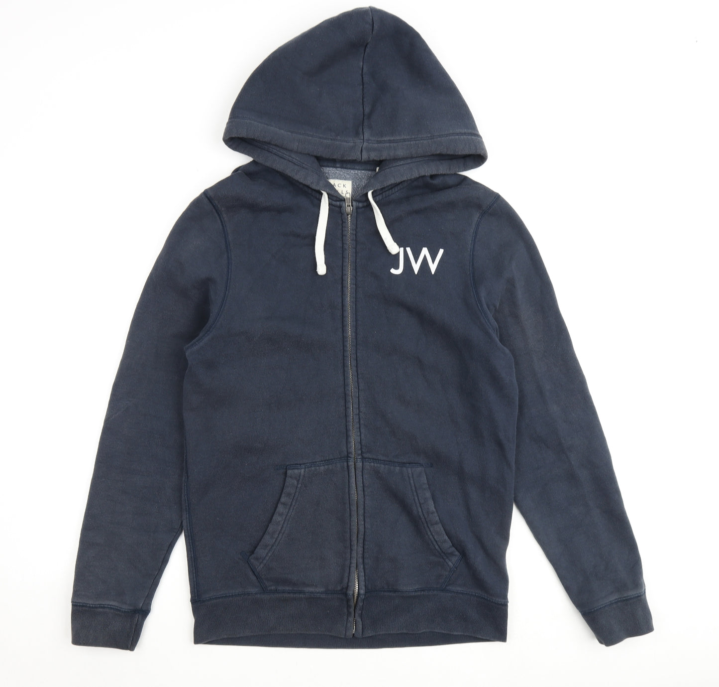 Jack Wills Mens Blue Cotton Full Zip Hoodie Size M