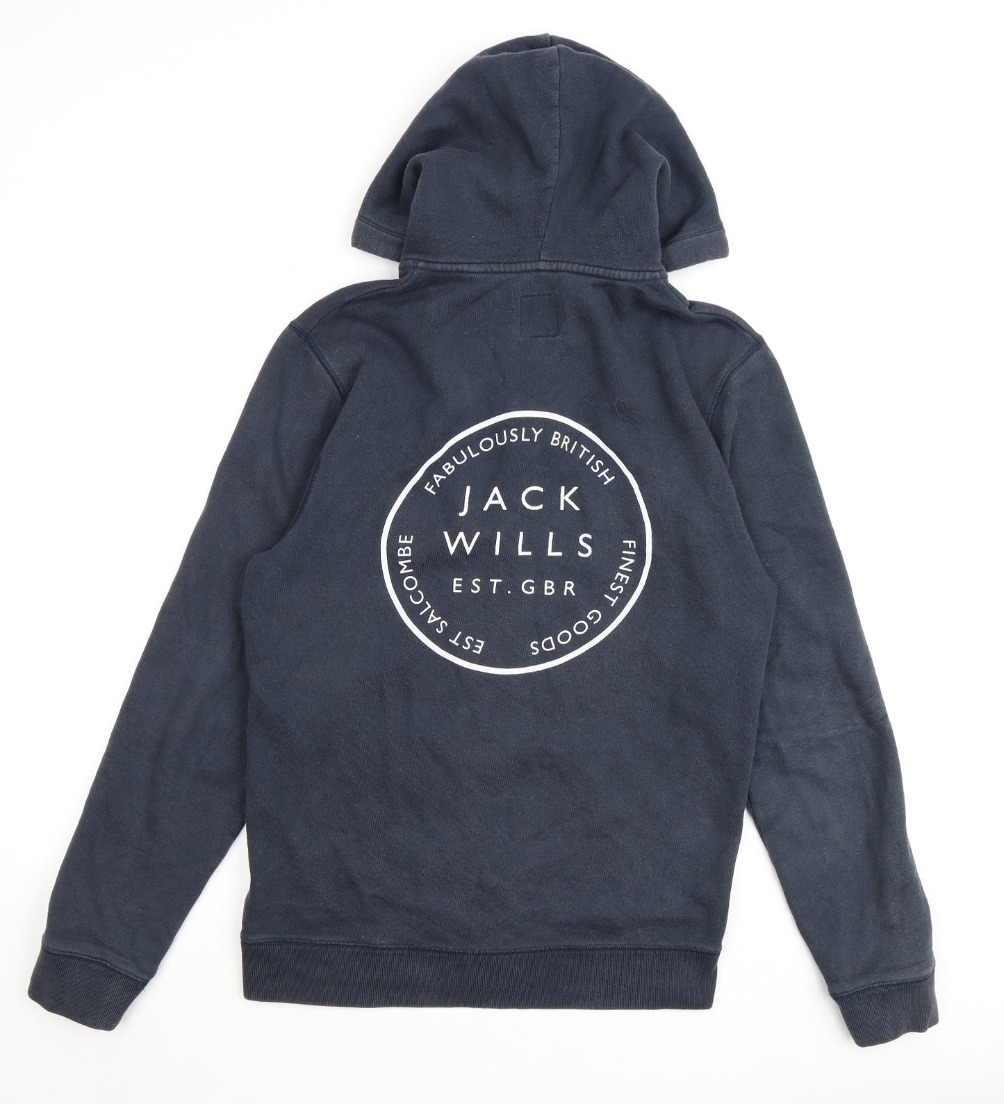 Jack Wills Mens Blue Cotton Full Zip Hoodie Size M