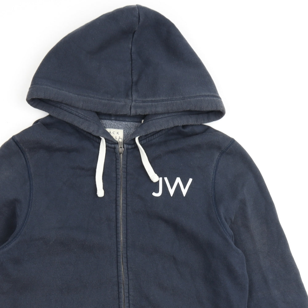 Jack Wills Mens Blue Cotton Full Zip Hoodie Size M