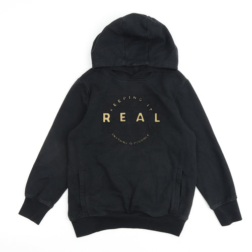NEXT Boys Black Cotton Pullover Hoodie Size 10 Years Pullover