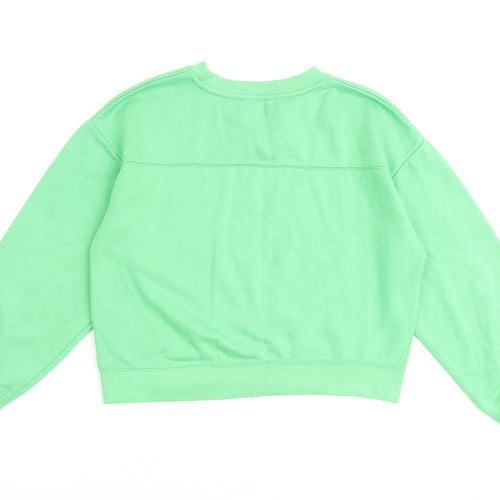 Zara Womens Green Cotton Pullover Sweatshirt Size M Pullover
