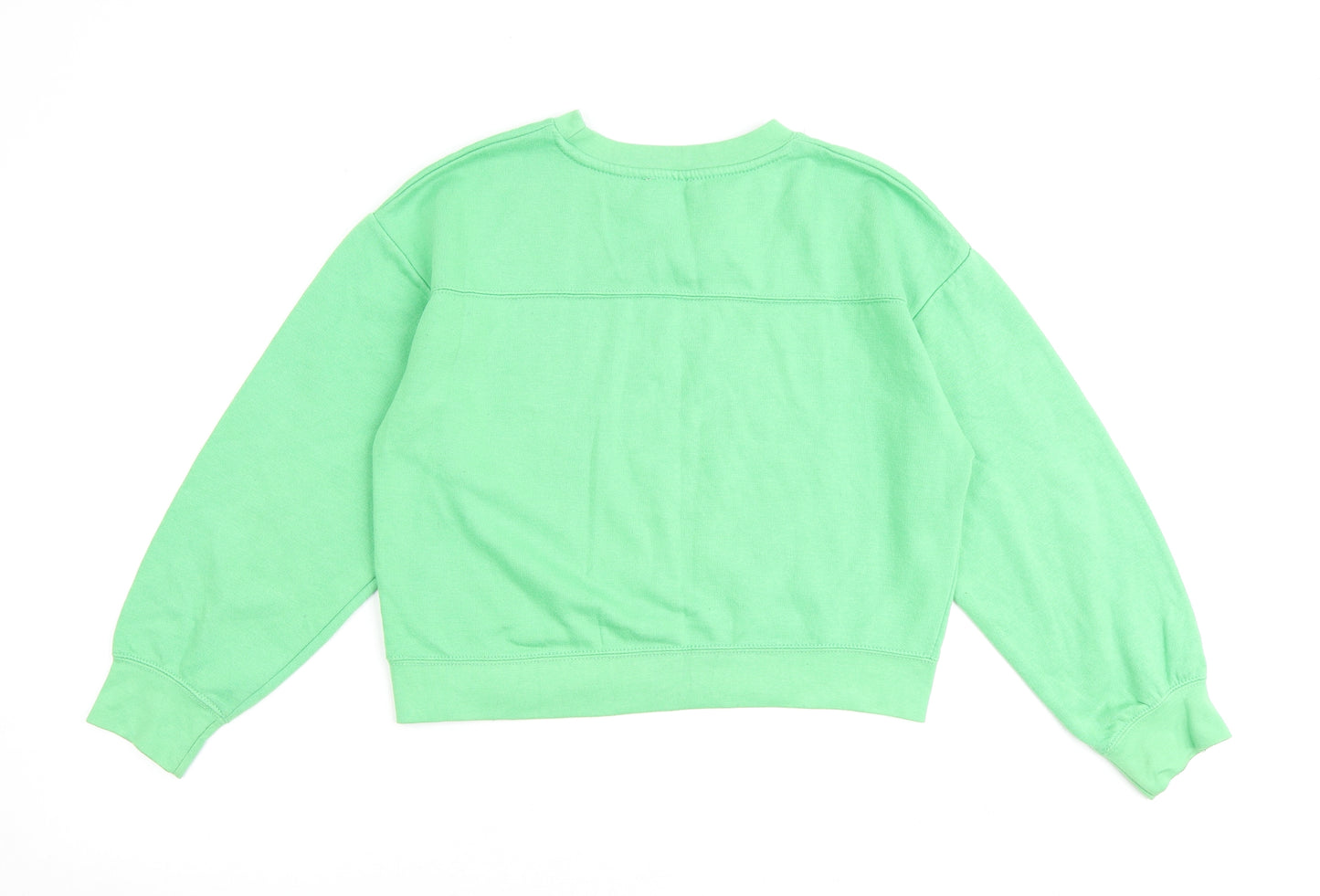 Zara Womens Green Cotton Pullover Sweatshirt Size M Pullover