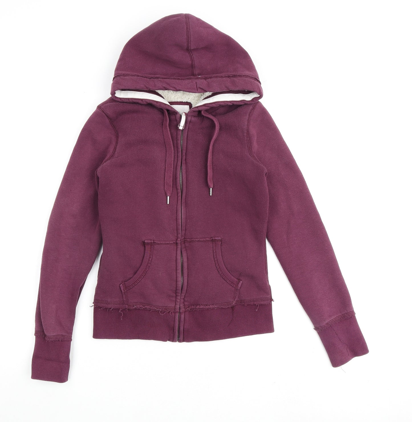 H&M Womens Purple Cotton Full Zip Hoodie Size S Zip