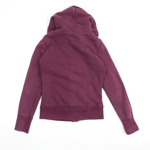 H&M Womens Purple Cotton Full Zip Hoodie Size S Zip