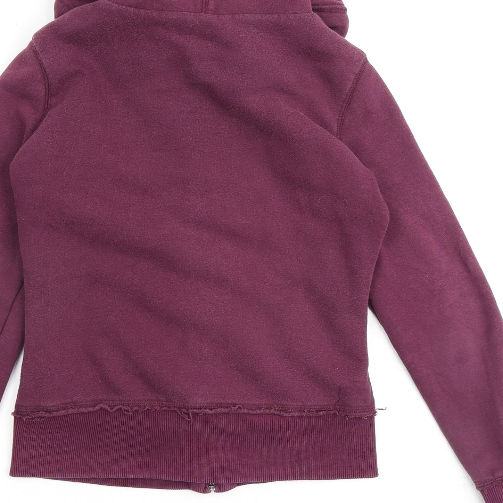 H&M Womens Purple Cotton Full Zip Hoodie Size S Zip