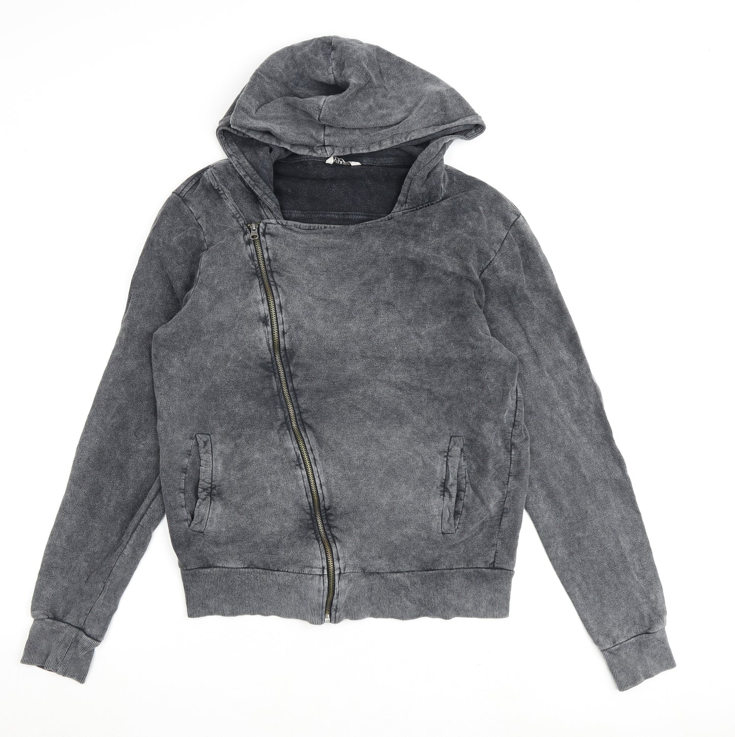 Pull&Bear Womens Grey Cotton Full Zip Hoodie Size M Zip