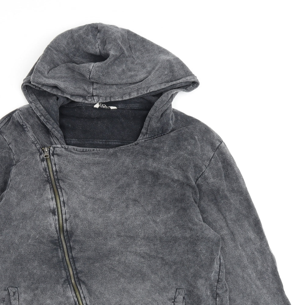 Pull&Bear Womens Grey Cotton Full Zip Hoodie Size M Zip