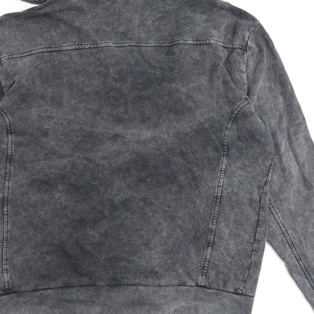 Pull&Bear Womens Grey Cotton Full Zip Hoodie Size M Zip