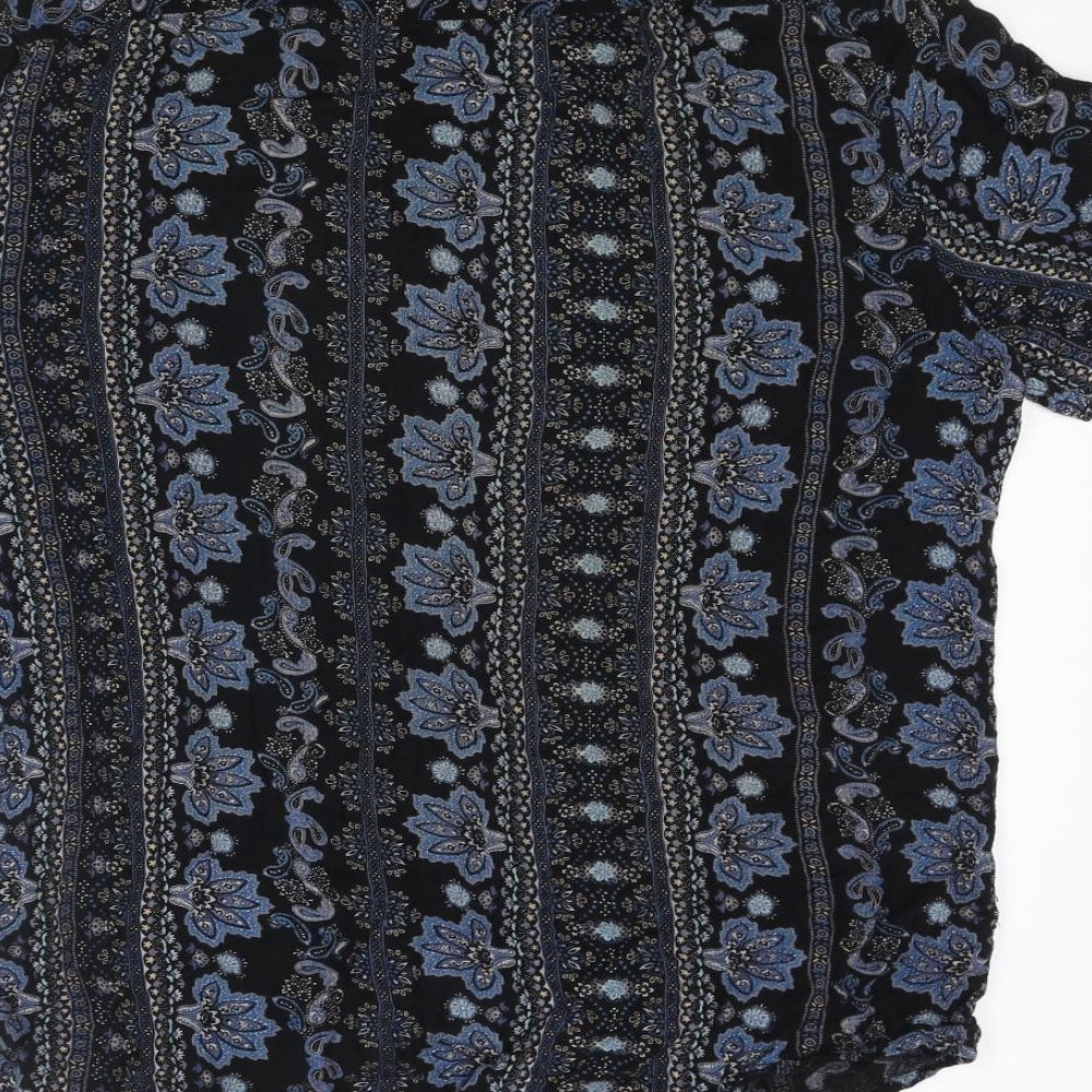 ASOS Mens Multicoloured Geometric Polyester Button-Up Size L Collared Button