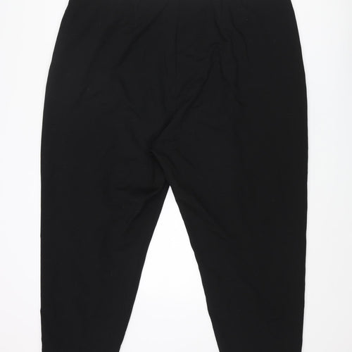Marks and Spencer Womens Black Polyester Trousers Size 44 in L25 in Regular Zip