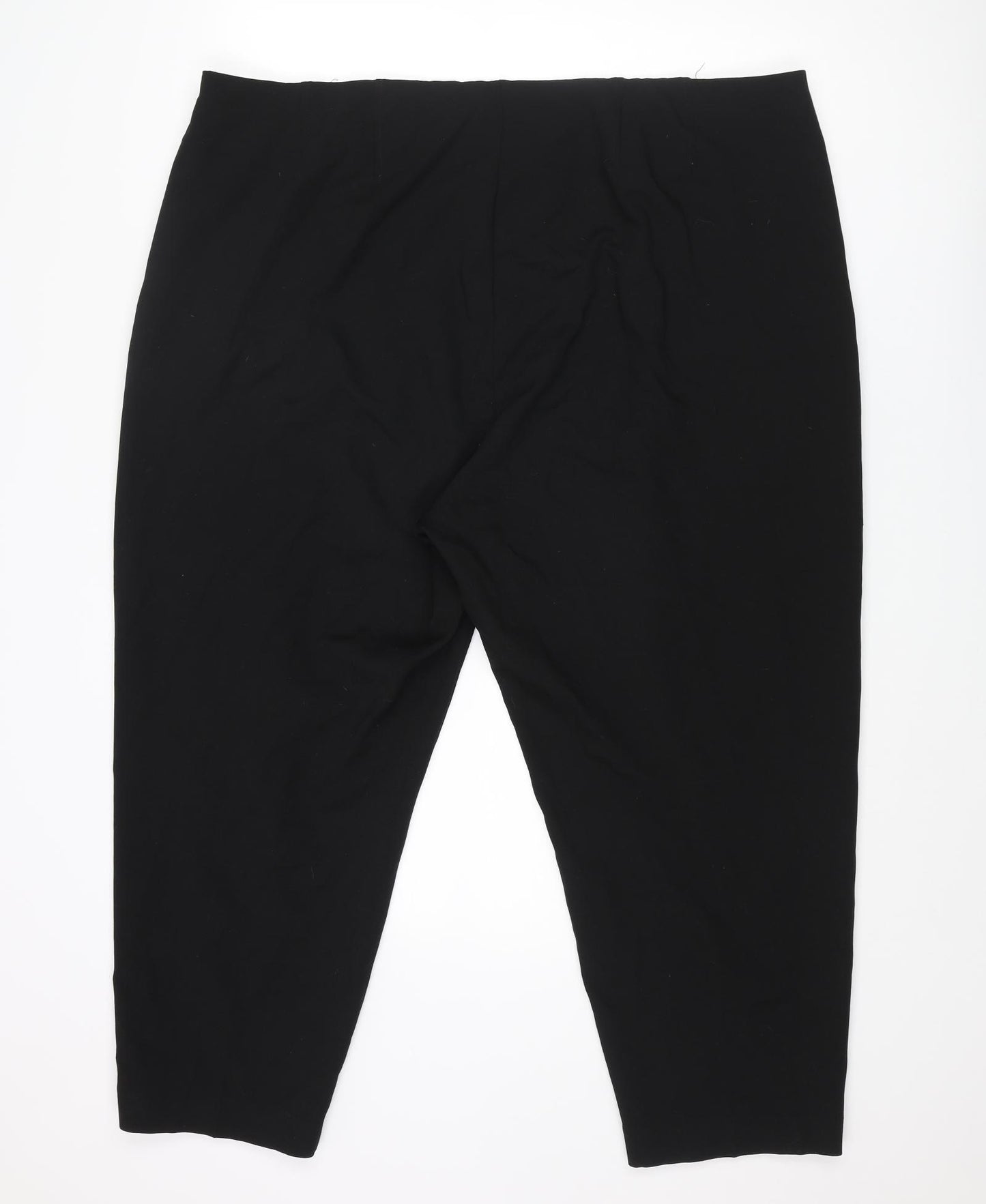 Marks and Spencer Womens Black Polyester Trousers Size 44 in L25 in Regular Zip