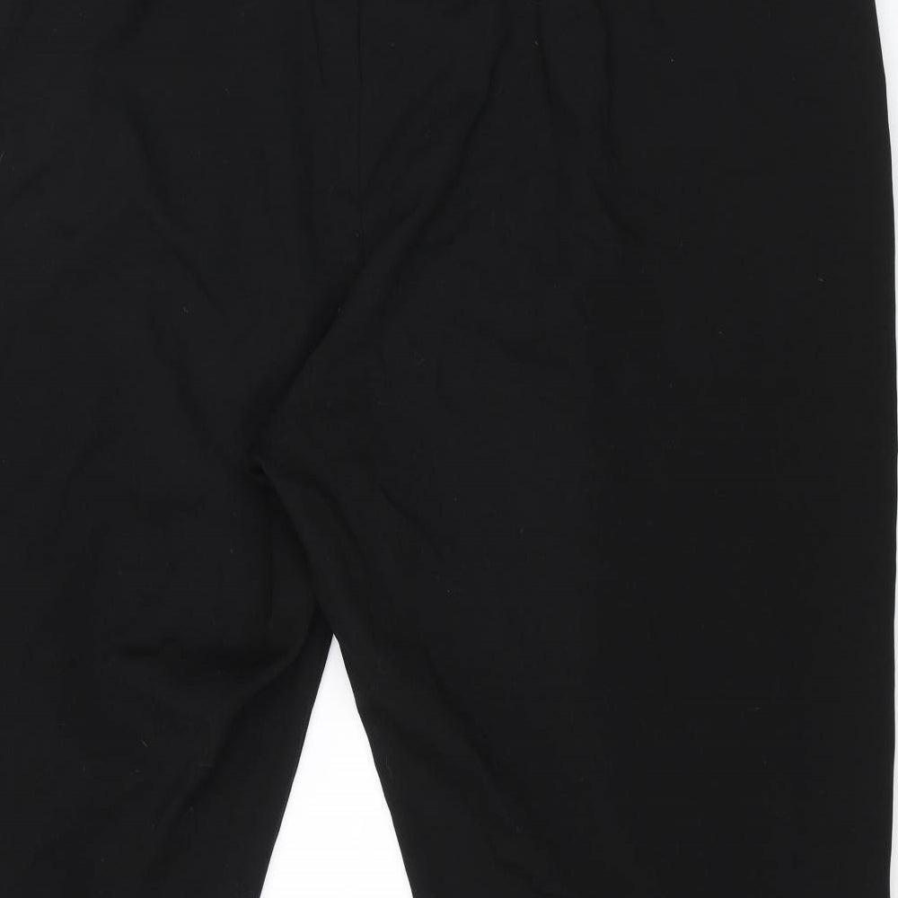 Marks and Spencer Womens Black Polyester Trousers Size 44 in L25 in Regular Zip