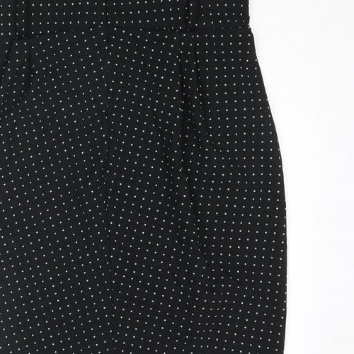 Sabrina Diamanti Womens Black Polka Dot Polyester Straight & Pencil Skirt Size L Zip