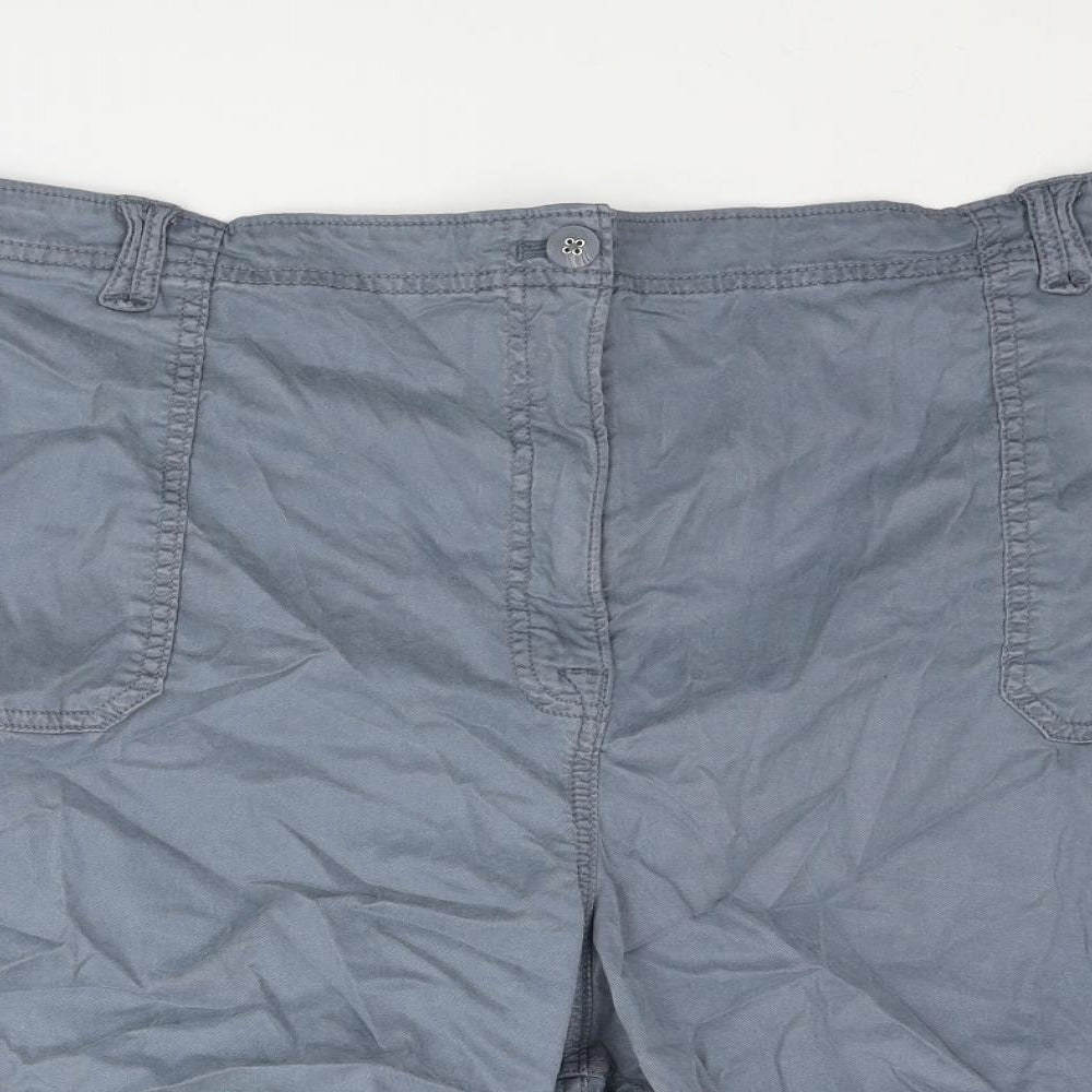 Marks and Spencer Womens Blue Lyocell Cargo Shorts Size 24 L7 in Regular Zip