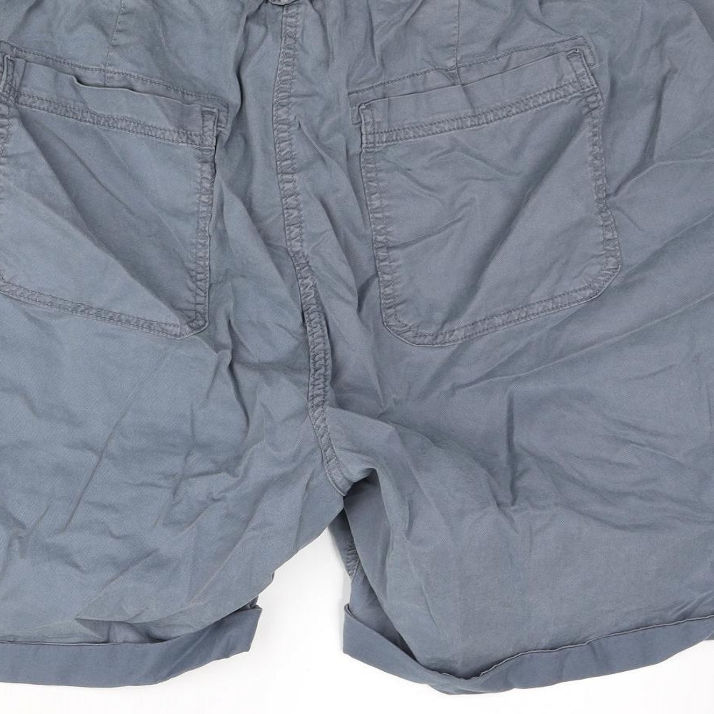 Marks and Spencer Womens Blue Lyocell Cargo Shorts Size 24 L7 in Regular Zip