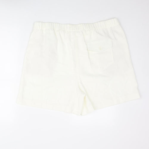 Marks and Spencer Womens Ivory Polyester Basic Shorts Size 20 L6 in Regular Pull On